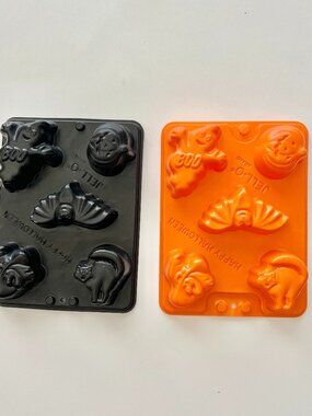 Vintage Halloween Jello Jigglers Plastic Molds Orange and Black